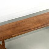Restored solid walnut bench — 1950s