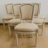 Suite of six 20th century patinated beech chairs