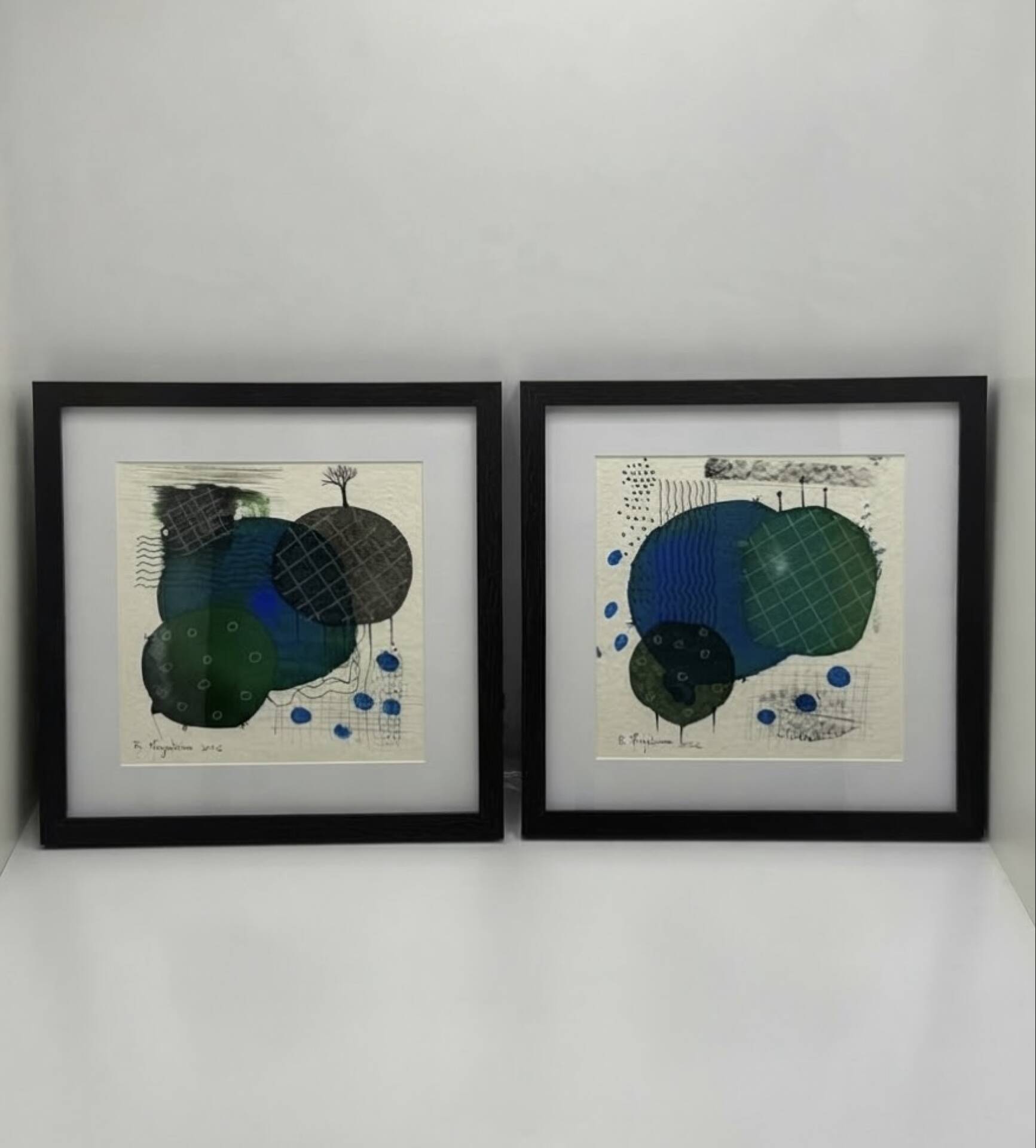 Duo of original paintings - Contemporary abstract art / Organ series