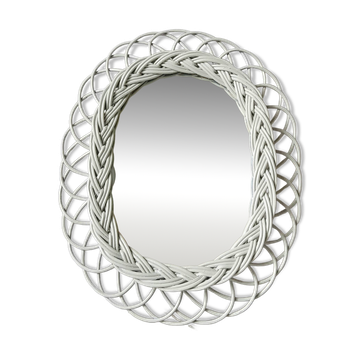 Rattan sun mirror 44x35cm
