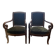 2 Fauteuils velours vert