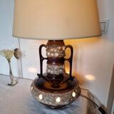 French ceramic lamp from the 70s with the "Fat Lava" technique and