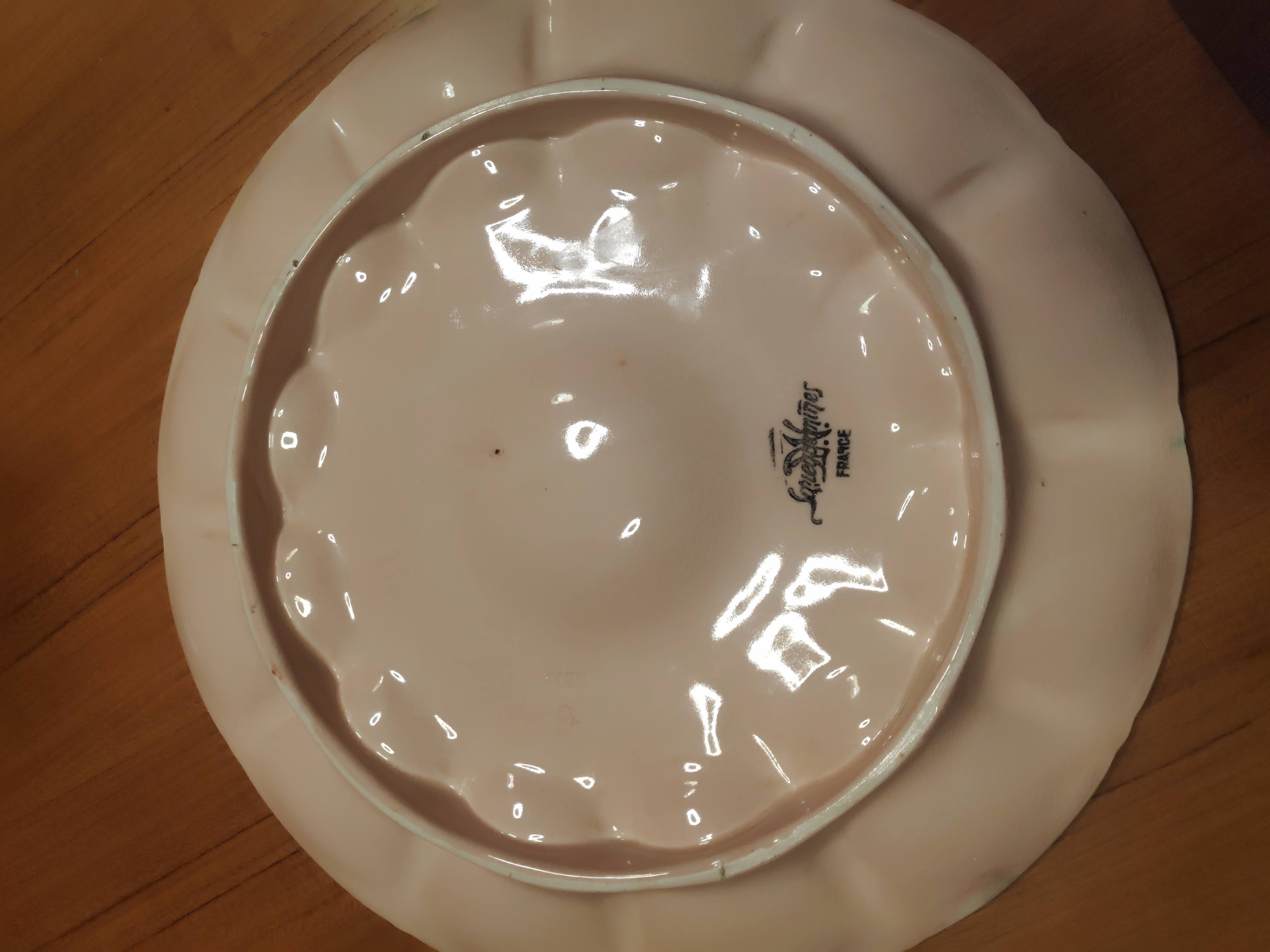 Oyster tray in majolica Sarreguemines circa 1890