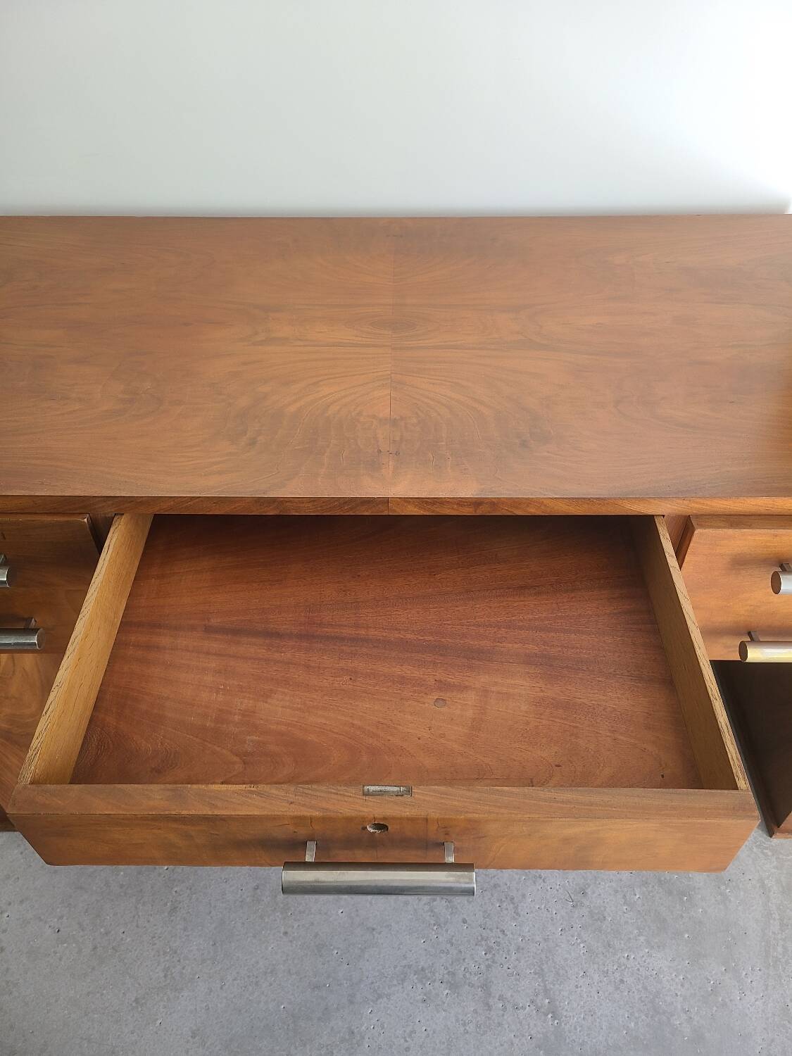 Ancien bureau Art Déco Noyer vintage