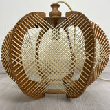 Scandinavian pendant lamp in wood and wires