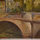 Tableau huile sur toile de style figuratif post-impressionniste, Canal Poirot, 1980