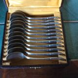 12 silver metal spoons, ice spoons