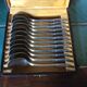 12 silver metal spoons, ice spoons