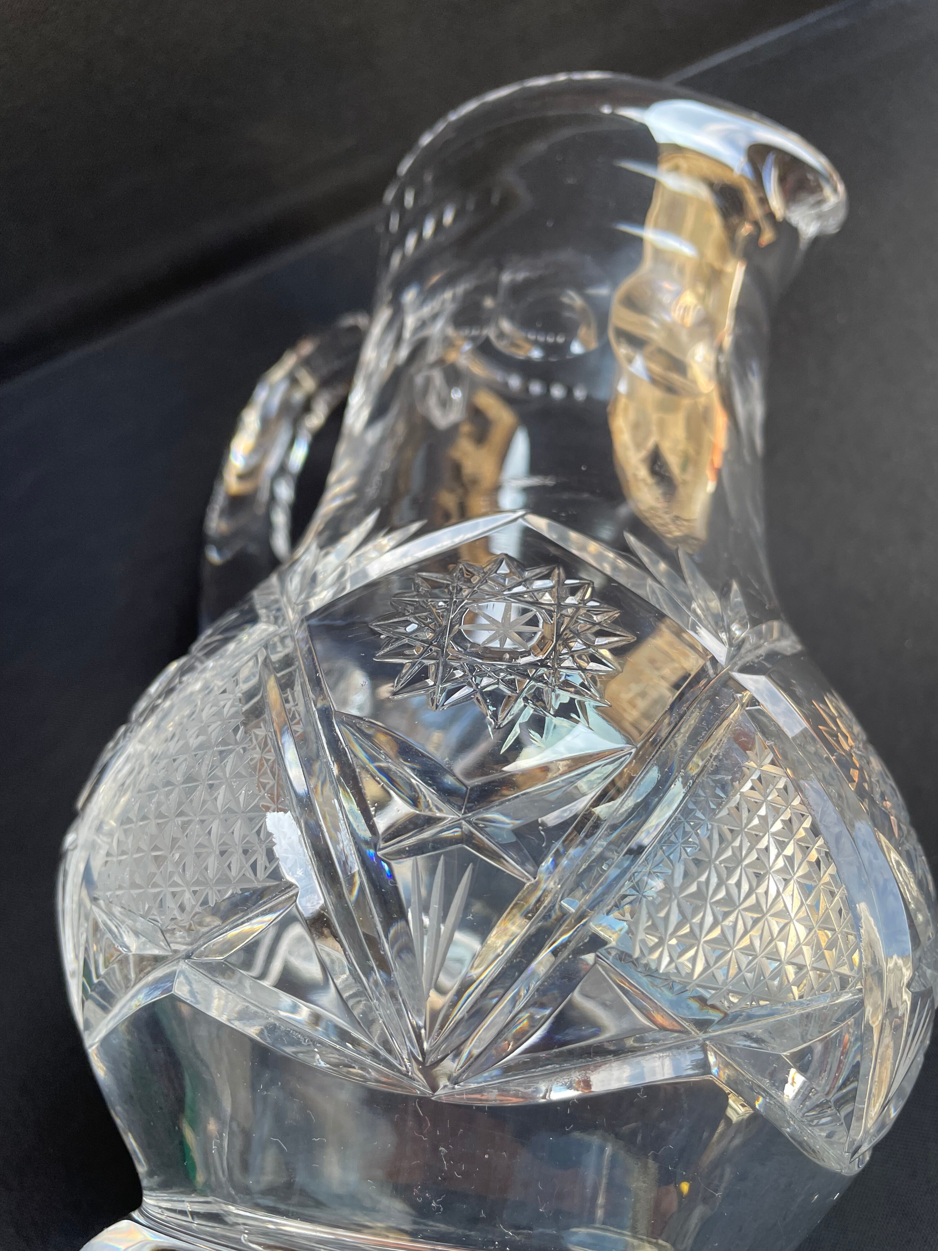 Bohemian - Water broc or orangeade (1) - Crystal blown and cut