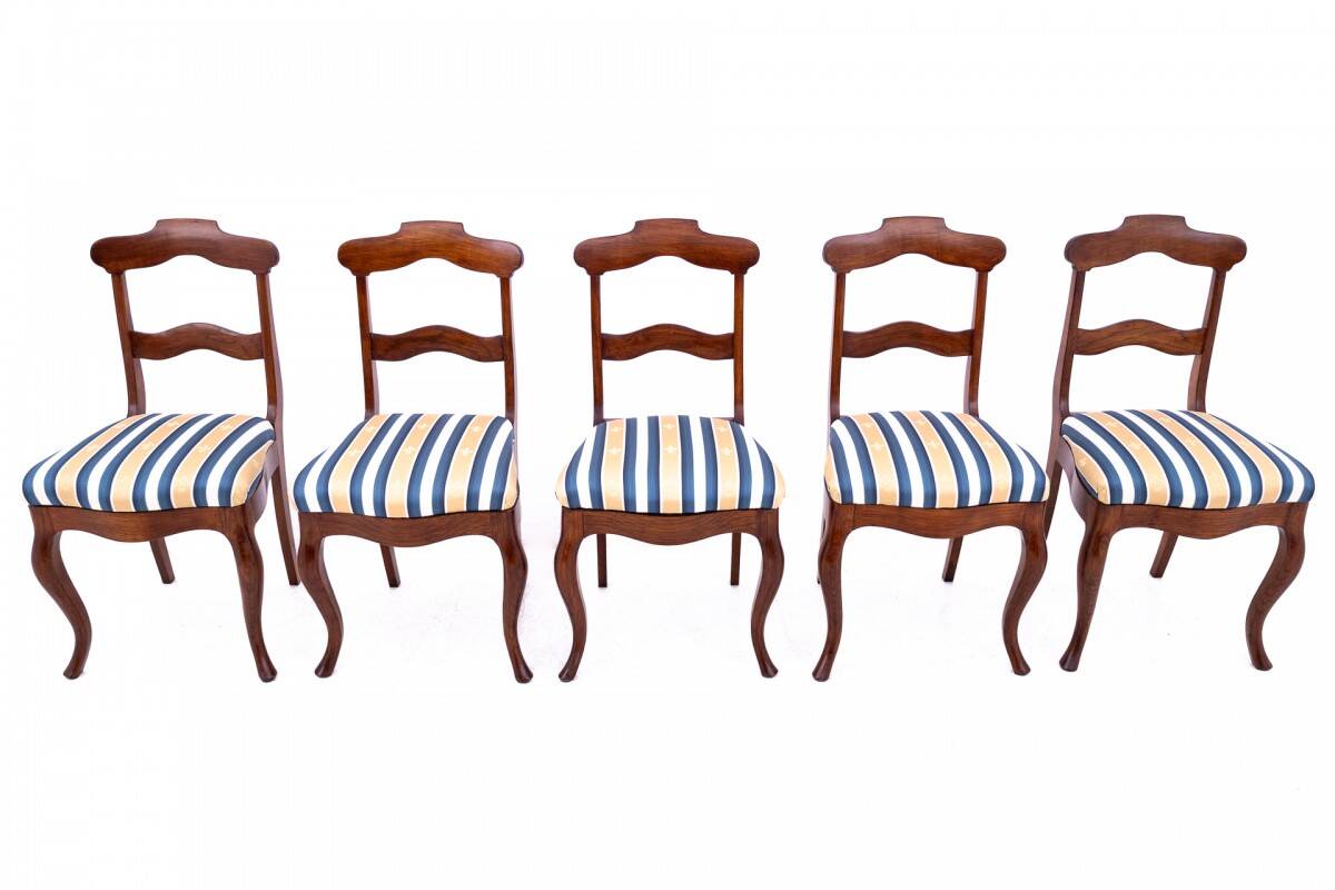 Five antique chairs, Northern Europe, around 1890. After renovation.
