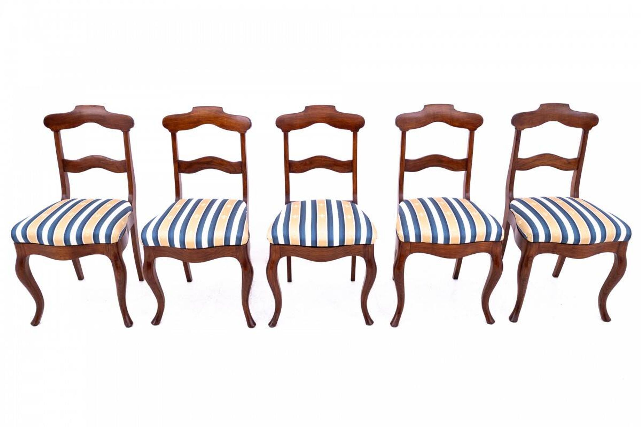 Five antique chairs, Northern Europe, around 1890. After renovation.