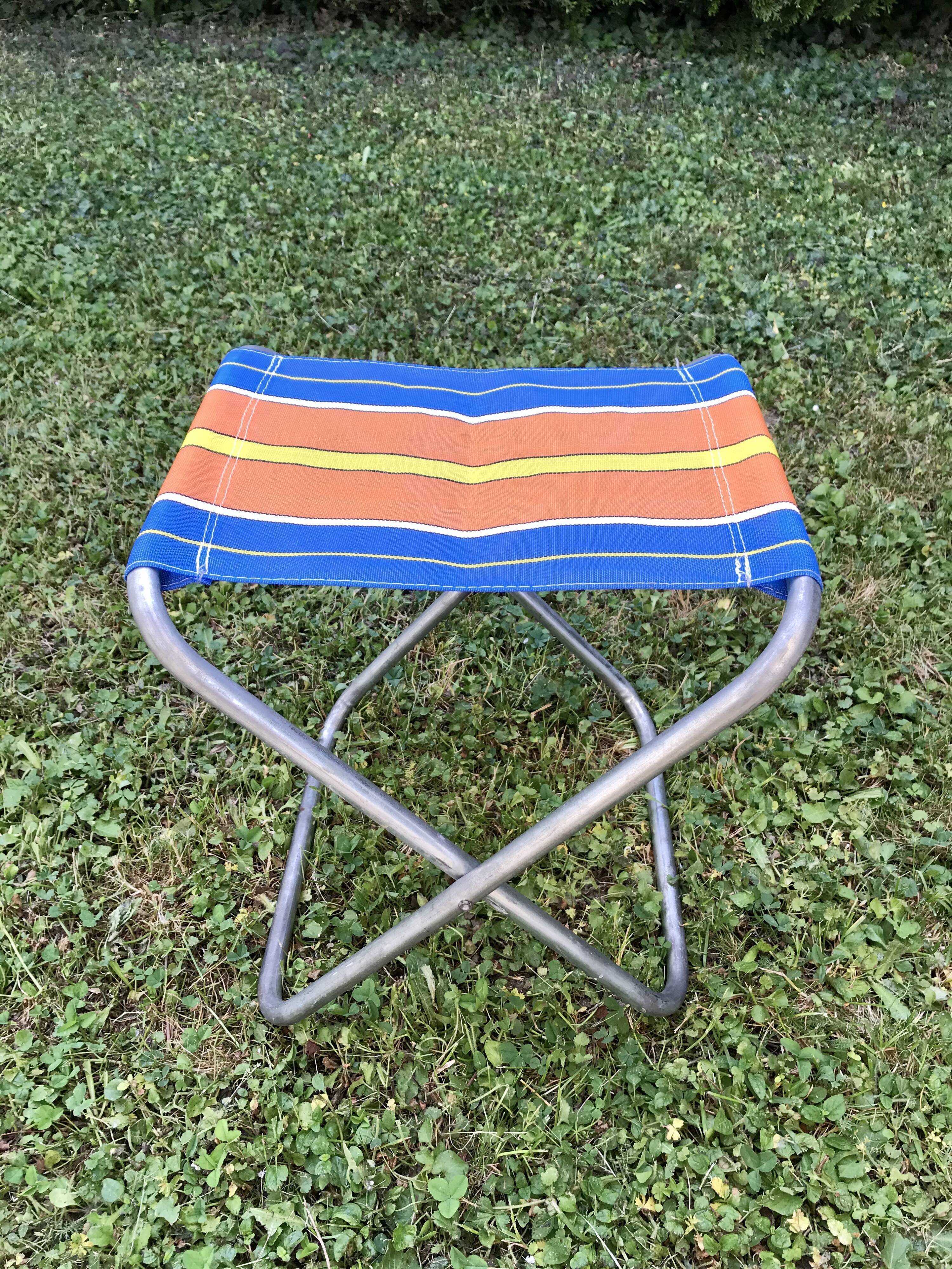 Colorful folding camping stool 70s