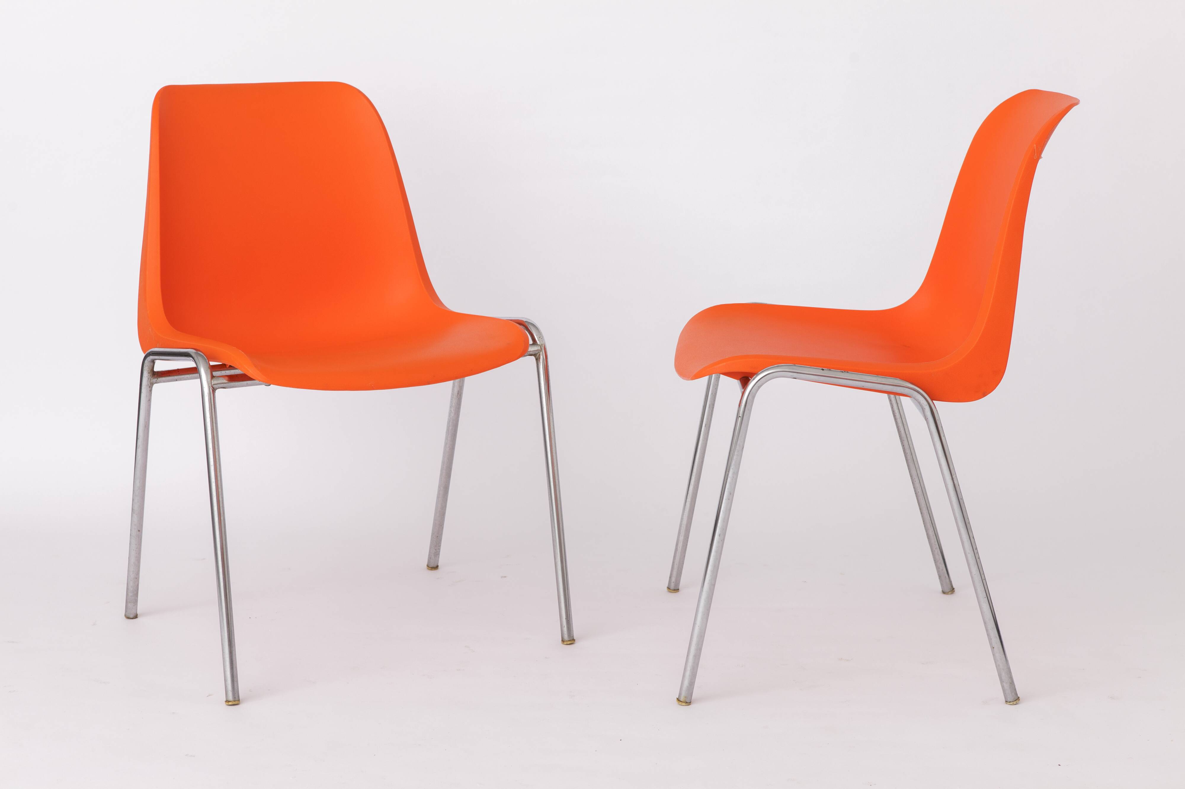 12 Stacking Chairs Vintage 1970s, Germany