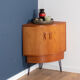 Retro teak 1960s g plan fresco corner unit bar drinks cabinet on hairpin legs