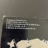 2 Violette Cristal d’Arques vases Height 8 cm and their original box