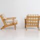 Pair of first-generation GE-290 lounge chairs designed by Hans J. Wegner.