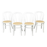No. 18 White Chairs by Michael Thonet, Set of 4