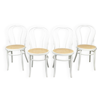 Chaises No. 18 Blanches par Michael Thonet, Set de 4