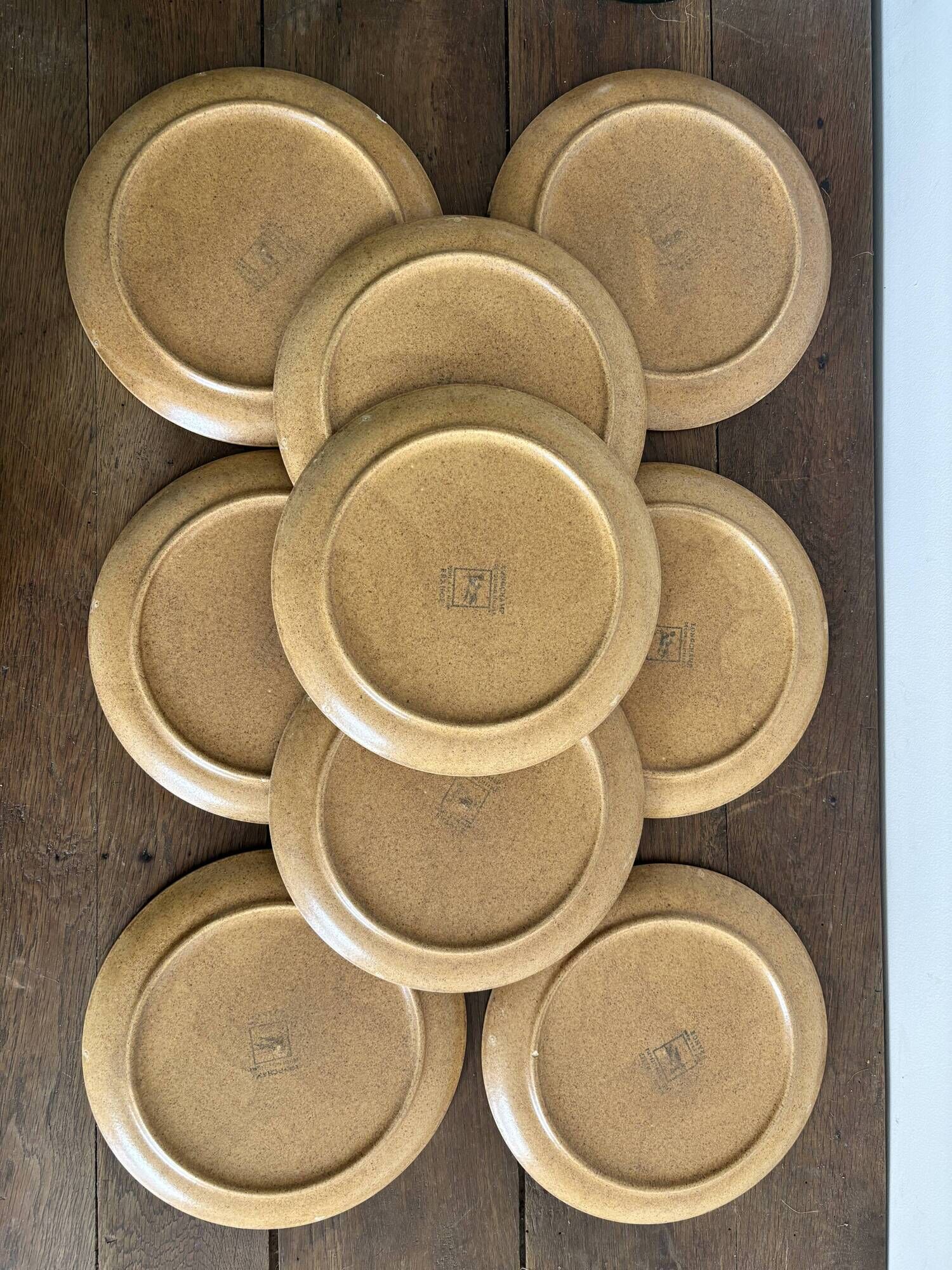 Service of 15 vintage Longchamp plates in stoneware.