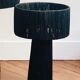 Minimalist black raffia bedside lamp