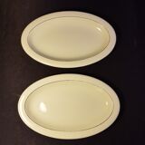 Lot de 2 raviers vert amande en porcelaine de Salins
