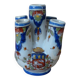 Old small flower vase, Rouen earthenware, hand-painted, miniature vase