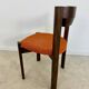 Set of 6 Girsberger Scandinavian style chairs from the 70s, vintage, solid wood, original fabric