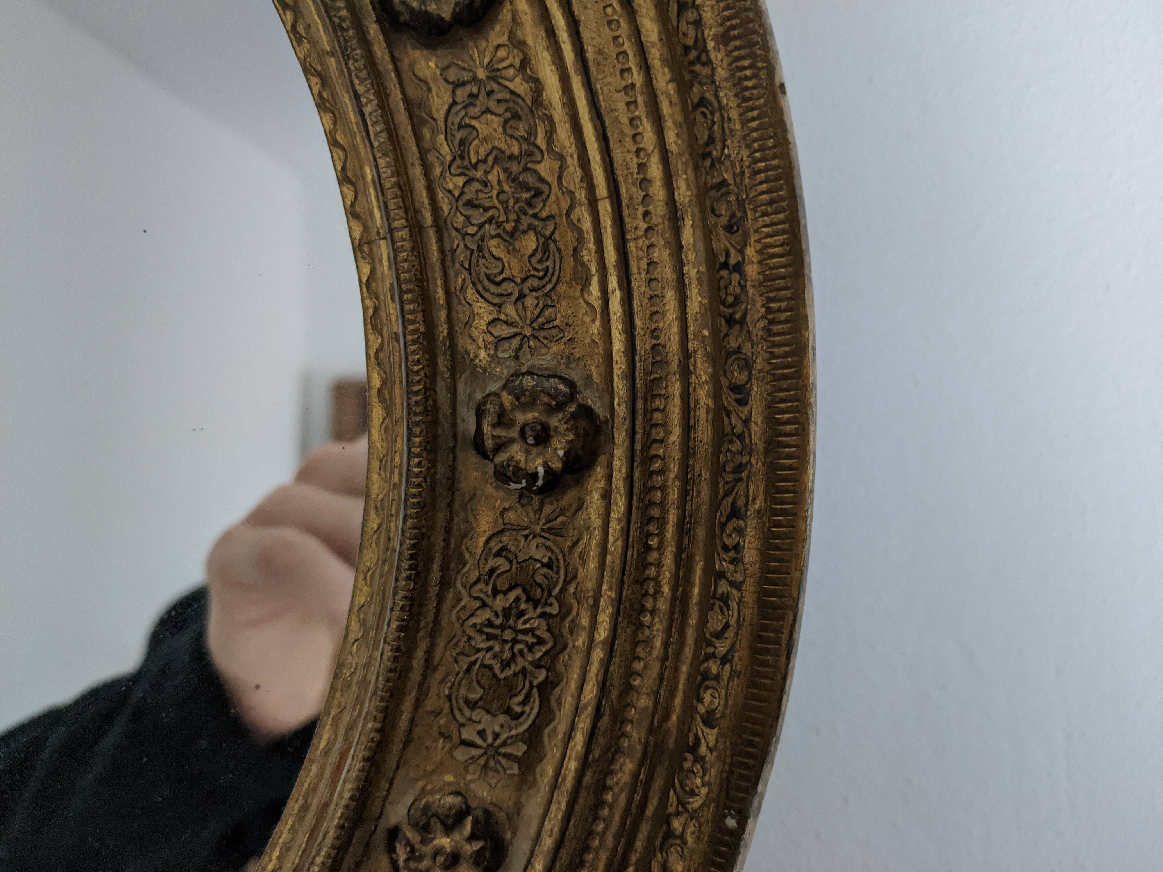 Old golden mirror 40 x 40 cm