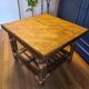 Table basse vintage 70 rotin