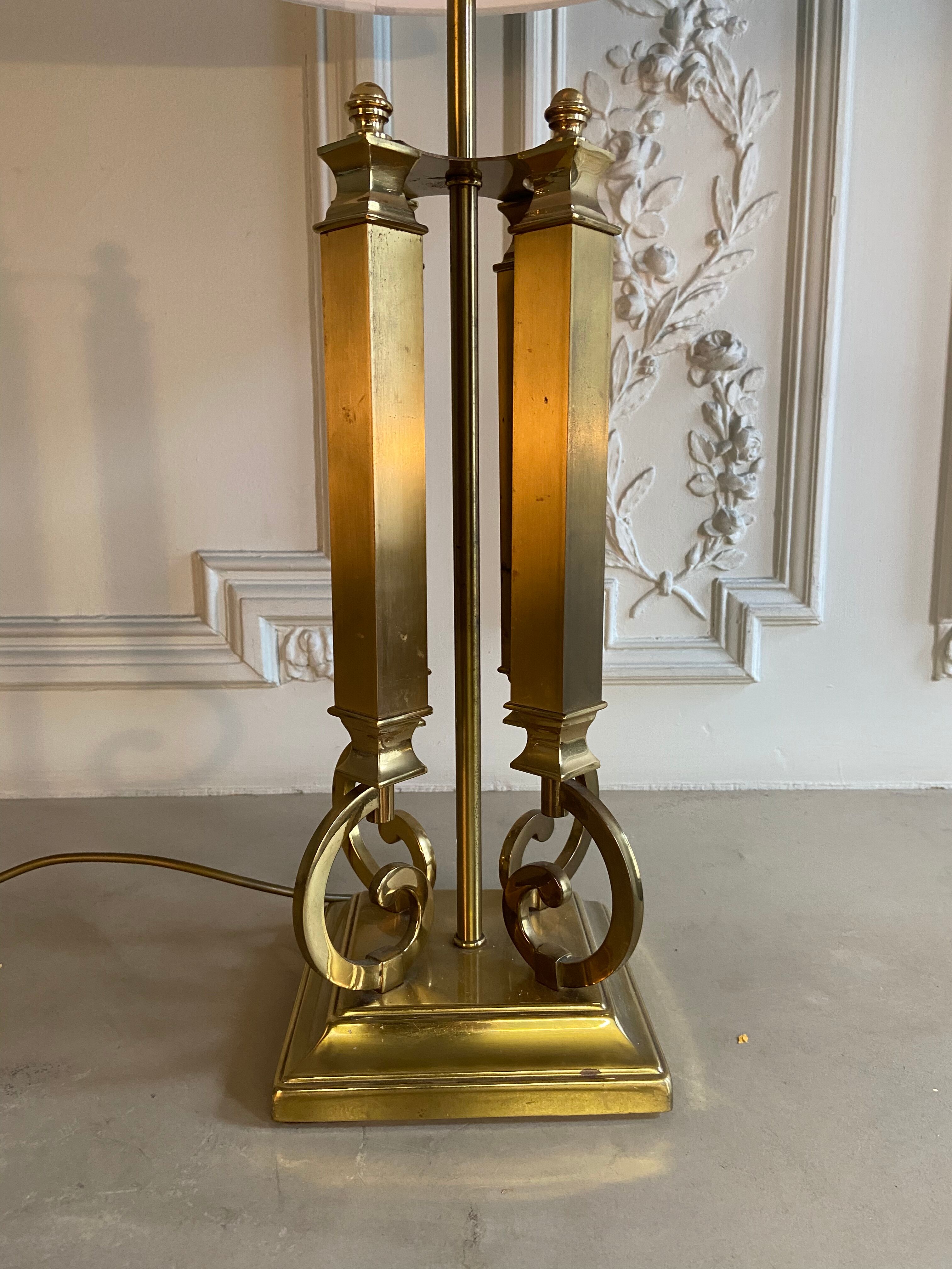 Imposing brass lamp, Deknudt, Belgium, 1970