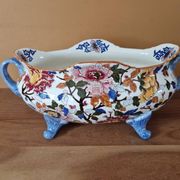 Jardinière en faïence de Gien, modèle Pivoines 1980