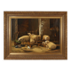 Belgian Artist, Baroque Scene, 1991, Oil on Canvas, Frame