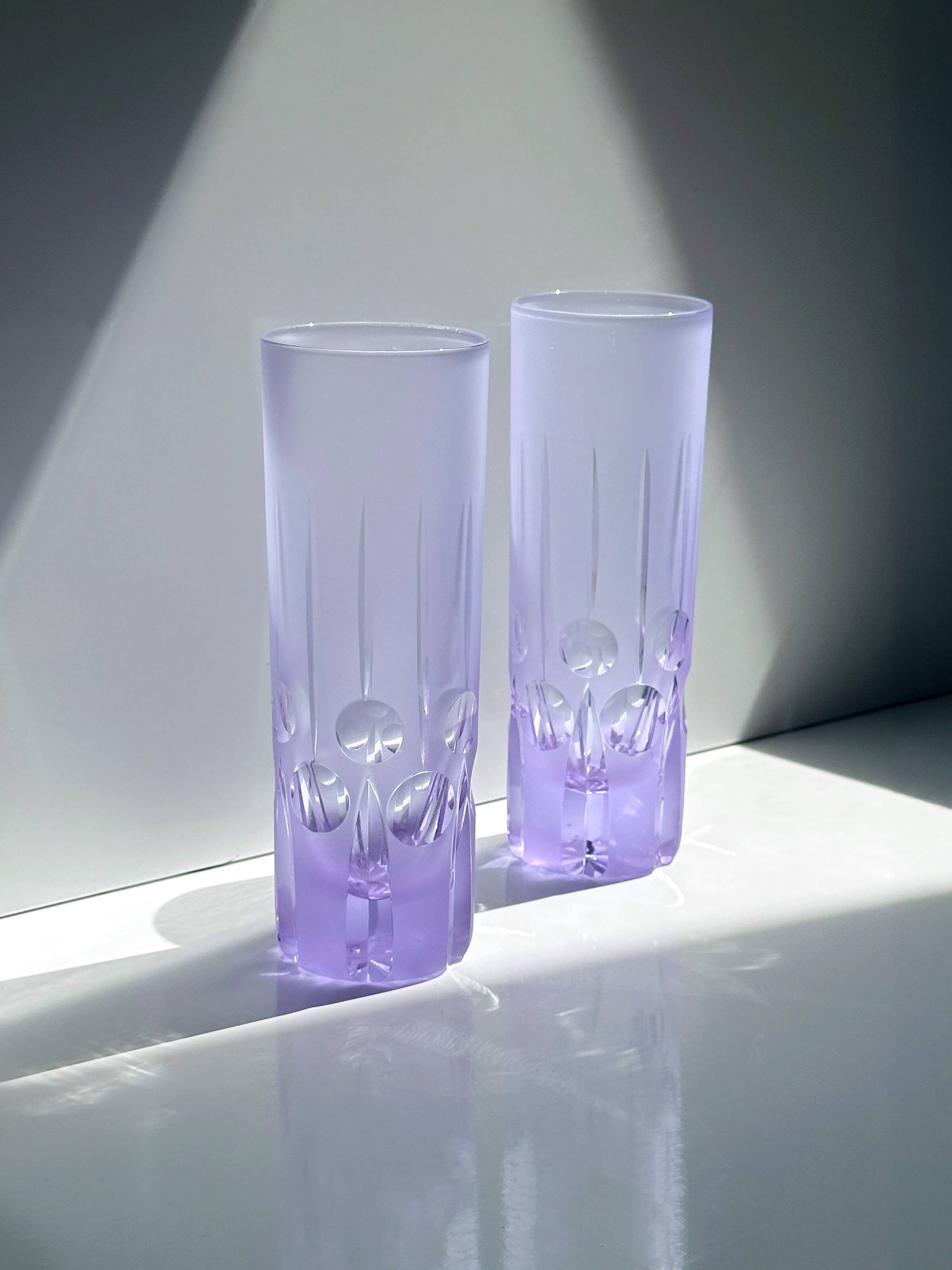 6 verres à long drink italiens de l'ère spatiale - Alexandrite, années 1970