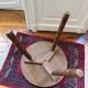 Tripod side table in wood - brutalist style