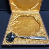 Cut crystal compotier with his spoon in a box
