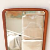 Vintage Teak Wall Mirror - Asymmetrical Scandinavian Design, 1950s