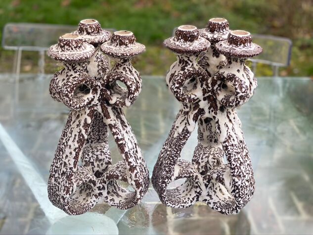 2 Bougeoirs En Céramique Rose Vintage - Pour Mariage, Décoration Maison - Élégant Et Fait Main - Avec Poignée Bougeoir En Etain 2 Bougeoirs En Céramique Rose Vintage - Pour Mariage, Décoration Maison - Élégant Et Fait Main - Avec Poignée Bougeoir En Etain