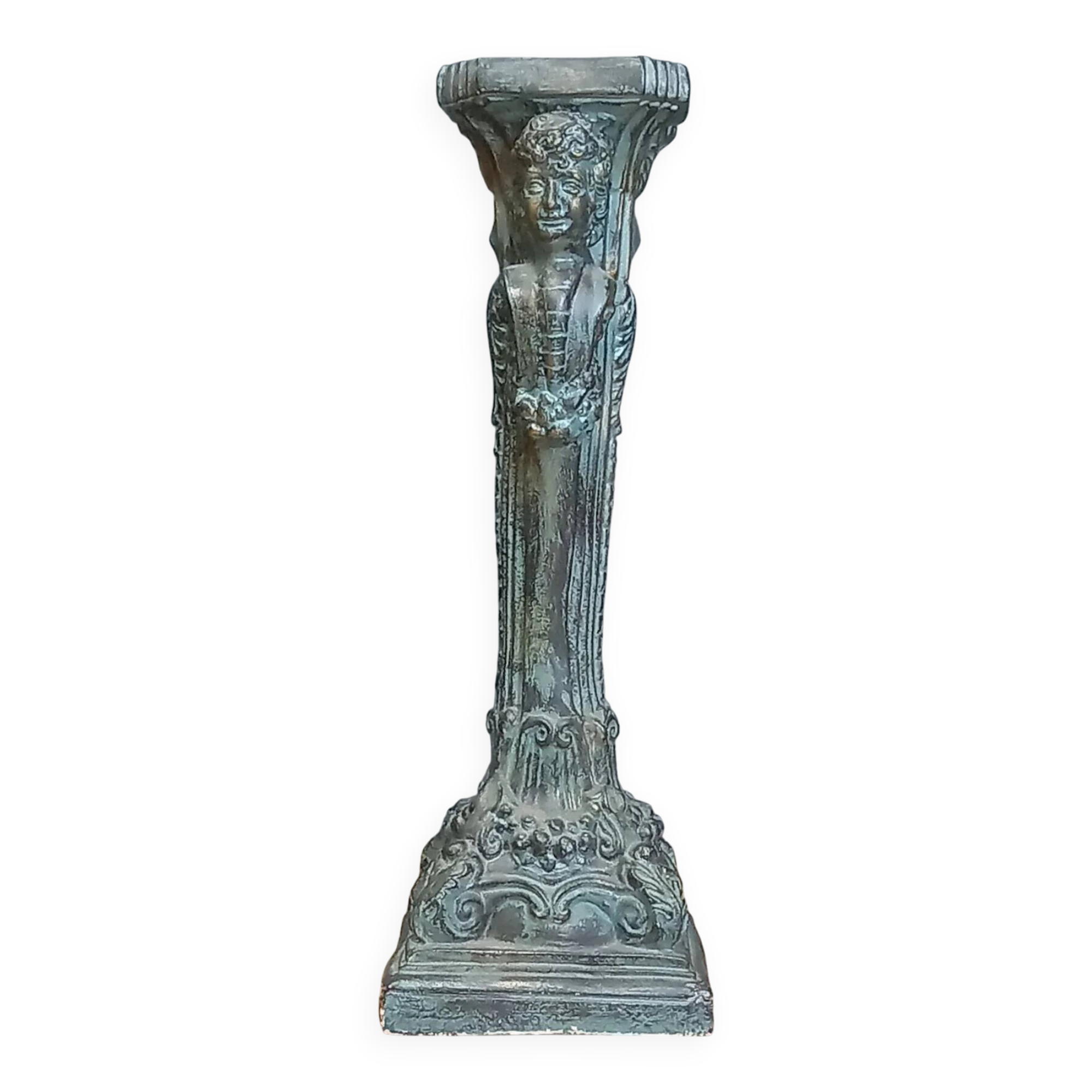 Antique ceramic column faux bronze