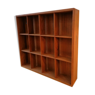 12-locker box presentation frame, teak, 1960