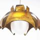 Original Italian torch cut brutalist brass chandelier