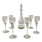 Old cut crystal liquor service