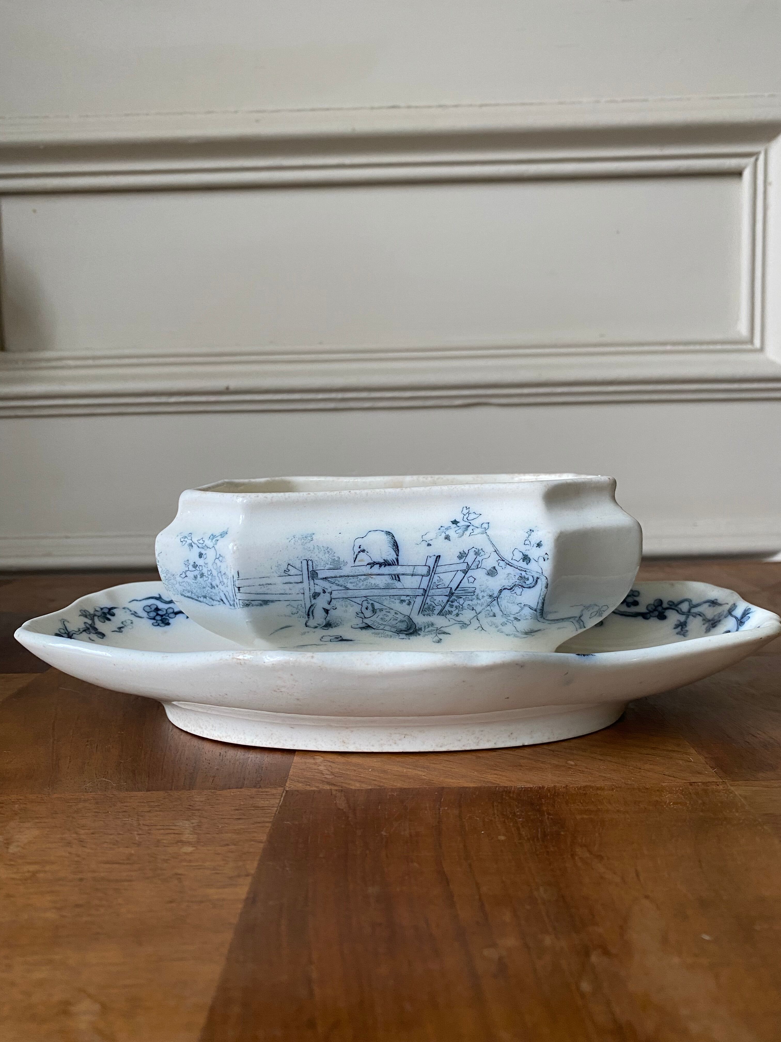 Old English earthenware sauce boat