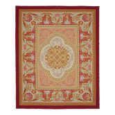 Handmade European Vintage Aubusson Kilim 280 cm x 350 cm