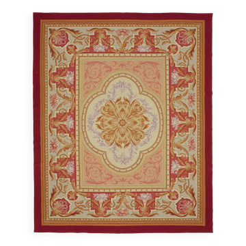 Tapis kilim aubusson vintage européen fait main 280 cm x 350 cm