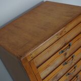 Vintage italian beech haberdashery shop cabinet, 1950s