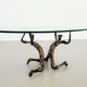 Salvino marsura vintage bronze handcrafted trinidad brutalist coffee table, 1960