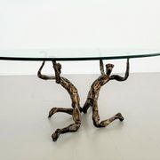 Salvino marsura vintage bronze handcrafted trinidad brutalist coffee table, 1960