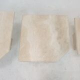 Set de 3 tables basses ou d’appoint en travertin italien, années 1980