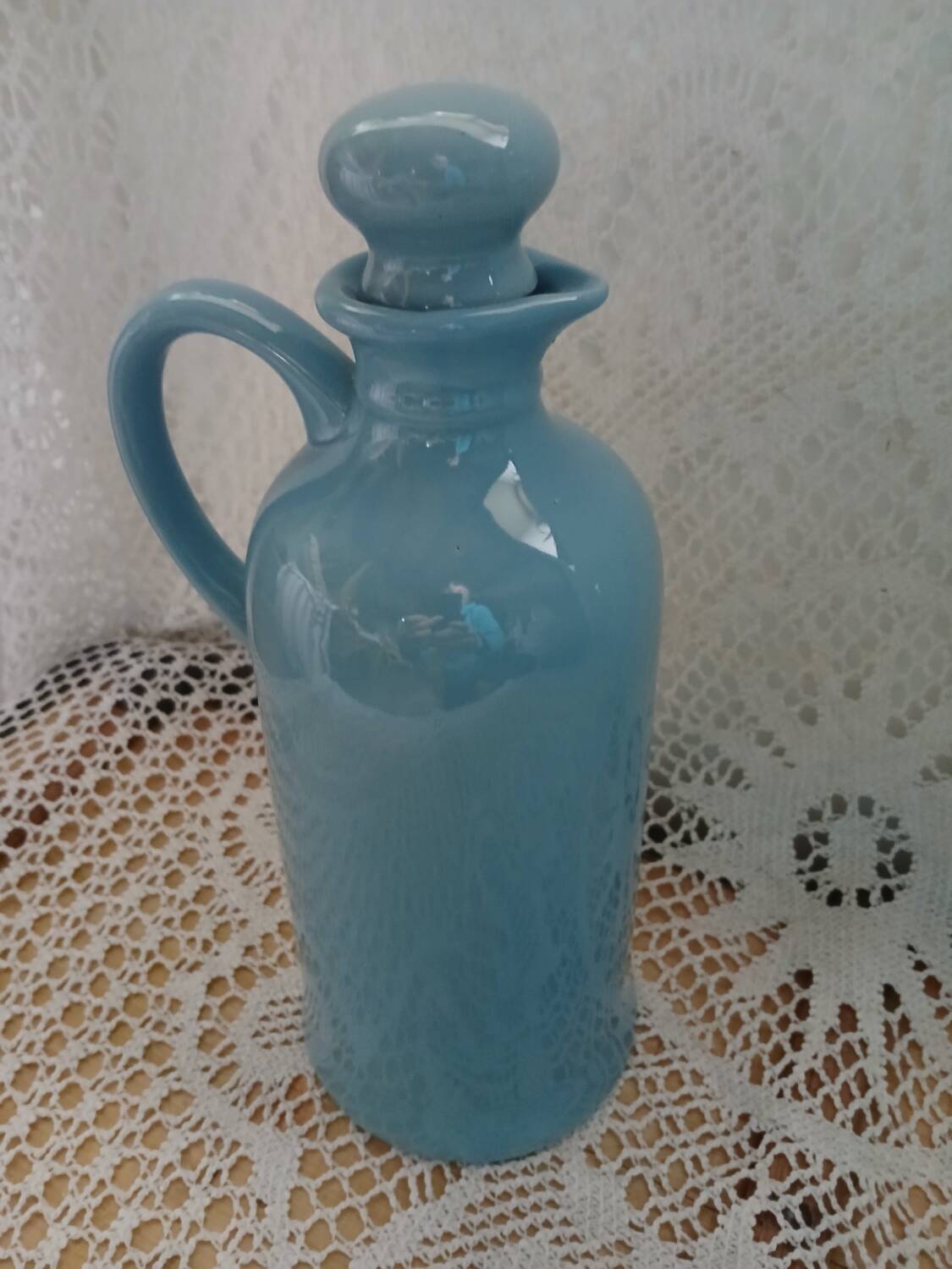 Blue ceramic bottle
