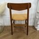 Scandinavian chair with mustard yellow fabric
